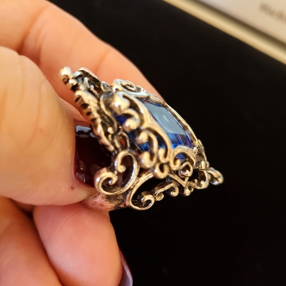 Aquarmarine sterling silver ring - Picture 5 of 5